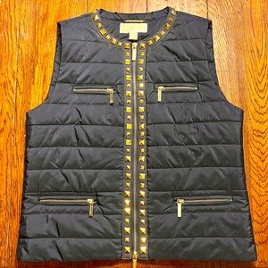 Michael Kors Womens Studded Navy Vest